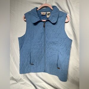 L.L. Bean Vintage Light Blue Quilted Vest Size XL